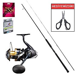 Shimano Currentsniper BB 2,90m Max 85-100g&Shimano Spheros 8000 SW A HG Profesyonel Shore Jig Seti - Shimano