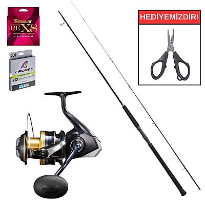 Shimano Currentsniper BB 2,90m Max 85-100g&Shimano Spheros 8000 SW A HG Profesyonel Shore Jig Seti - 1