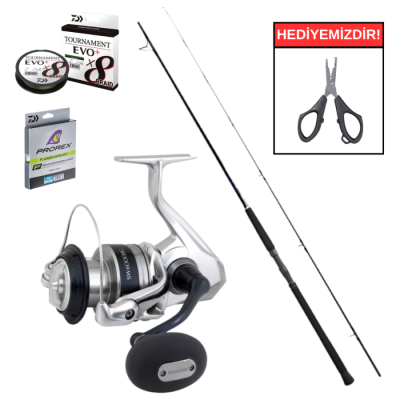 Shimano Currentsniper BB 3,05m 85g-JIG100g&Shimano Makina Saragosa 8000 SW A HG Profesyonel Shore Jig Seti - 1