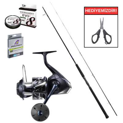 Shimano Currentsniper BB 3,05m 85g-JIG100g&Shimano Stradic SW 8000 HG Profesyonel Shore Jig Seti - 1
