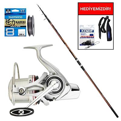 Shimano Sonora AX 420 cm Max 150 gr&Daiwa Emblem 35 CW 4000 QD Profesyonel Surf Seti - 1