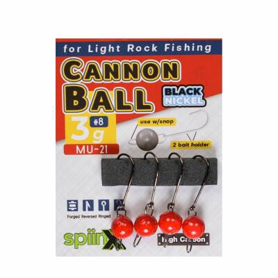SPIINX CANNON BALL JIGHEAD KIRMIZI 2.5G #8 4P - 2