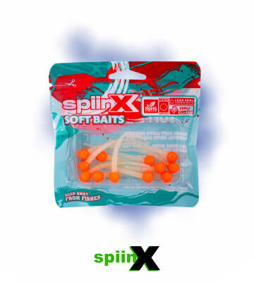 SPIINX MICE TAIL SİLİKON 8CM 12P GLOW ORANGE GUM - 2
