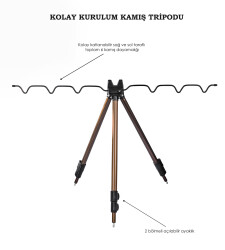 TRIPOD 120 CM 3 BOĞUM KROM - 3