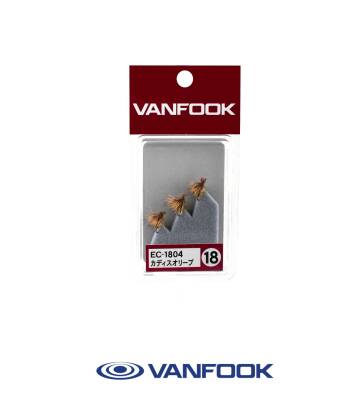 VANFOOK EC-1804 ELK HAIR CADDIS FLY 3P #18 - 3