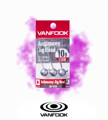 VANFOOK JD-31B ANTIMONY JIG HEAD NS BK 4P 10G #1/0 - 2