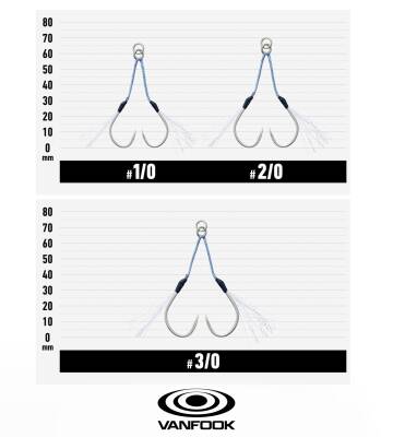 VANFOOK JGR-45 JIGEN GLITTER STD ASIS 2P #2/0 - 3