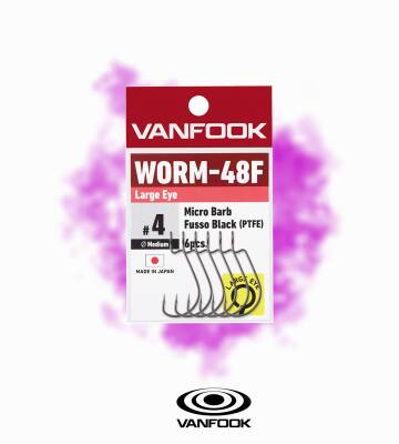 VANFOOK WORM-48F LARGE EYE FS BK 7P #4 - 3