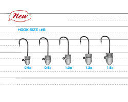 XESTA BULLET RIBHEAD JIG HEAD #8 4P 1.5G - 4