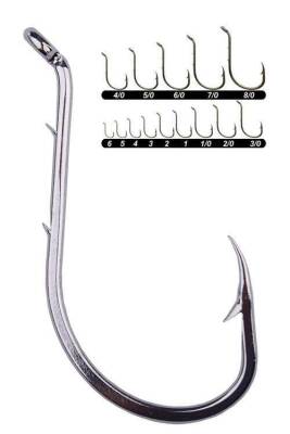 Youvella 1354 Delikli Tırnaklı Papağan Olta İğnesi 100lü Kutu Nikel - 1