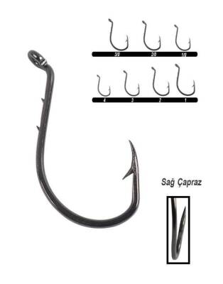Youvella 1355 Delikli Tırnaklı Papağan Olta İğnesi 100lü Kutu Black Nikel - 2