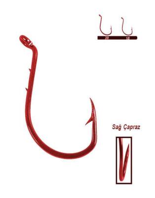 Youvella 1356 Delikli Tırnaklı Papağan Olta İğnesi 100lü Kutu Red - 1