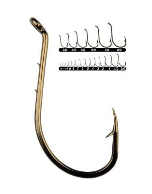 Youvella 1364 Delikli Tırnaklı Papağan Olta İğnesi 100lü Kutu Bronz - 2