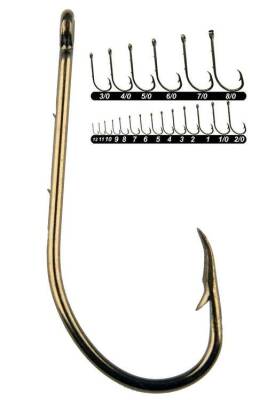 Youvella 1366 Delikli Tırnaklı Papağan Olta İğnesi 100lü Kutu Bronz - 1