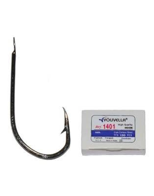 Youvella 1401 Kısa Pala Dövme Olta İğnesi 100lü Kutu Black Nikel - 2