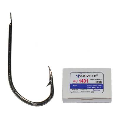 Youvella 1401 Kısa Pala Dövme Olta İğnesi 100lü Kutu Black Nikel - 1