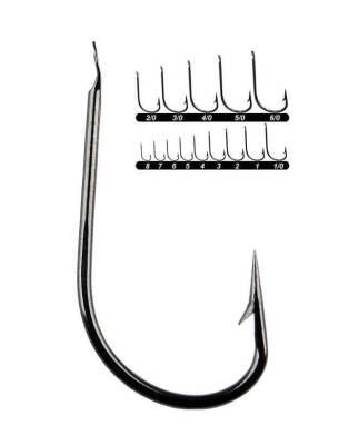 Youvella 1403 Kısa Pala Dövme Olta İğnesi 100lü Kutu Black Nikel - 2