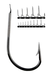 Youvella 1403 Kısa Pala Dövme Olta İğnesi 100lü Kutu Black Nikel - Youvella