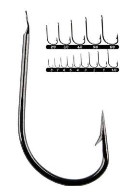 Youvella 1403 Kısa Pala Dövme Olta İğnesi 100lü Kutu Black Nikel - 1