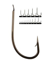 Youvella 1405 Kısa Pala Dövme Çapraz Olta İğnesi 100lü Kutu Bronz - 2