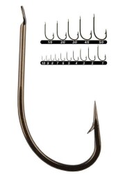 Youvella 1405 Kısa Pala Dövme Çapraz Olta İğnesi 100lü Kutu Bronz - Youvella